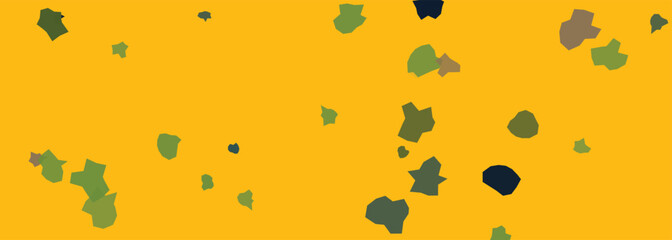Abstract camouflage speckled background. yellow surface, scattered green brown organic spots. for playful jungle adventure flyers, creative outdoor apparel prints. seamless vector pattern. © ARTIST LAB