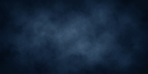 Fototapeta premium Dark Blue Smoke Background with Fog and Black Night Texture