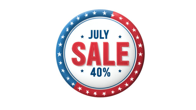 July 4th sale badge isolated on a white background
