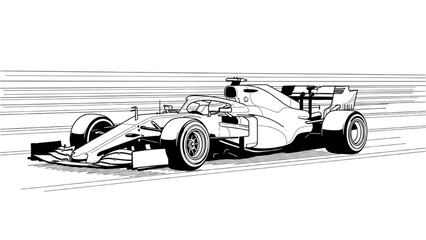 Racing 2D AutoCAD Vector car speeding on track © Stock Image Paradise