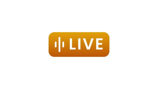 Live streaming button featuring waveform line animation isolated on white background
