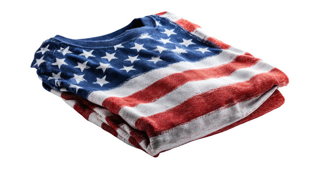 Patriotic t-shirt folded isolated on a white background