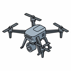 Fototapeta premium Drone with four rotors flying high.