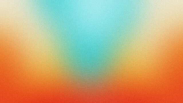 Abstract grain gradient background with vibrant cyan blue orange and red colors for social media templates and modern poster design