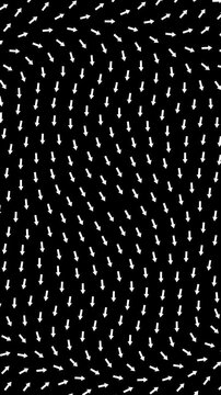 Fibonacci Arrow Swarm Rotating with Staggered Motion Loop
