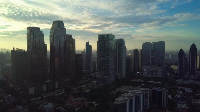 Sunrise shot of SCBD building, Central Jakarta