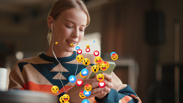 Social Emoji 4K Up 60 Sec &ndash; Animated Emoji Reactions, Social Media Icons and Fun Engagement Overlays for Video Editing, Reels and Stories