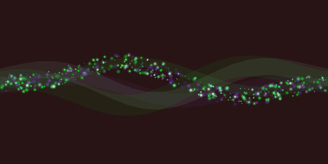 Abstract cosmic galaxy with glowing green and purple stars Vector, illustration © Arafat