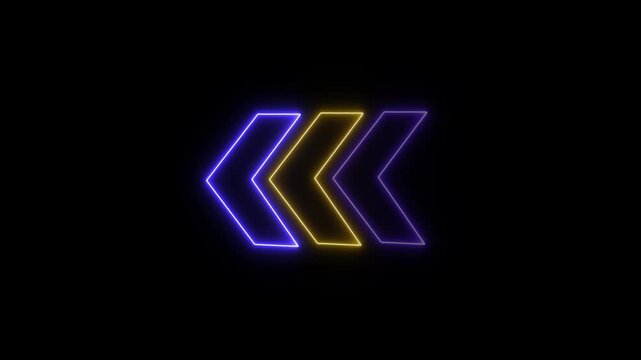 Glowing arrow icon moving left animation with smooth transitions and clear visual effects for navigation.