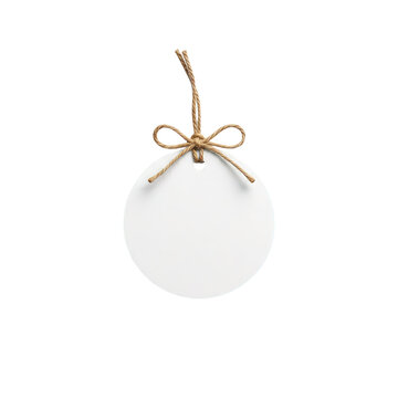 Blank Round Gift Tag Isolated PNG