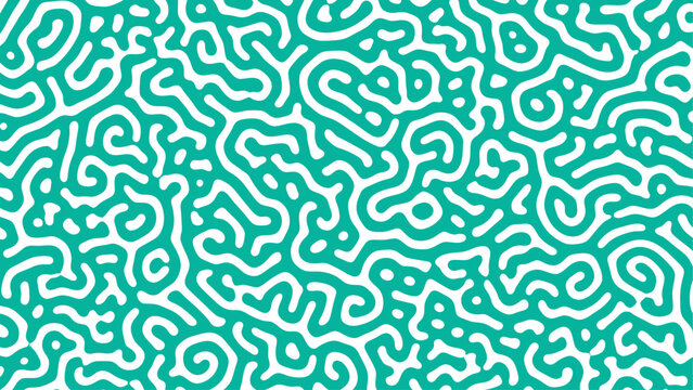 Abstract teal and white labyrinth pattern background - seamless geometric maze texture for design, banners, and wallpapers. Vector EPS.