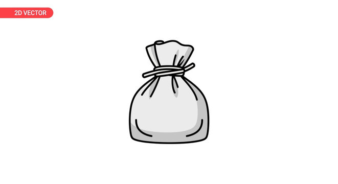 Simple White Drawstring Bag Icon