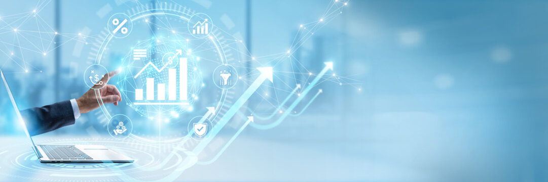 Businessman touching virtual interface with Accountability and transparent corporate governance networking. Ethical business leadership, compliance tracking dashboard, responsibility metrics