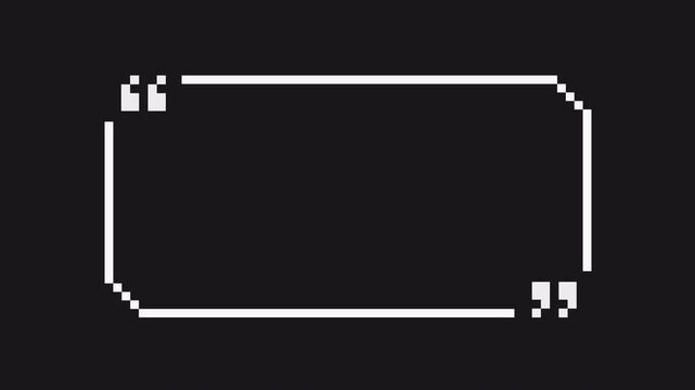 Minimal rectangular quote mark copy space in pixel style