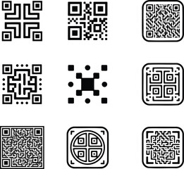 Fototapeta premium Black qr code icons set Vector