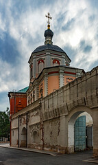 Obraz premium Peter and Paul church in Moscow, years of construction 1750 - 1753. Vysoko-Petrovsky monastery in Moscow, Russia