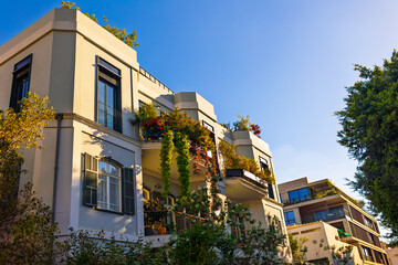 Naklejka premium View of the historic streets of Tel Aviv. Israel.