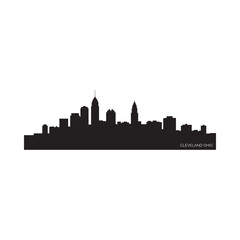 Fototapeta premium Cleveland ohio skyline silhouette against a white background