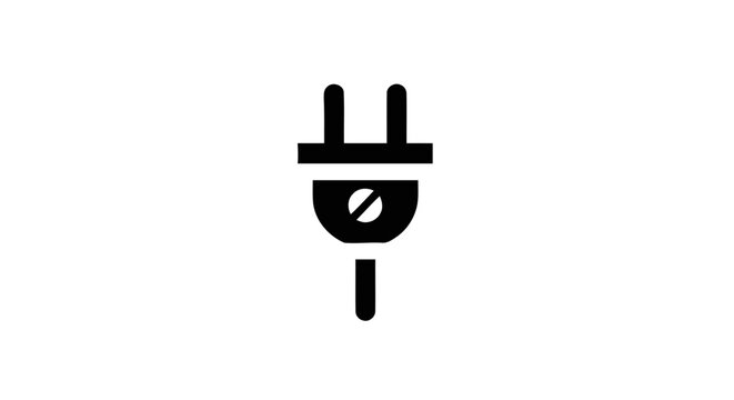 Electric plug icon symbol.