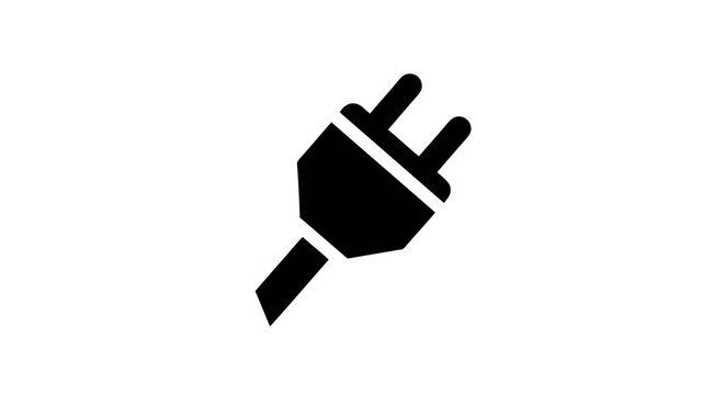 Electric plug icon symbol.