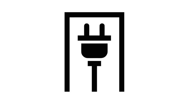 Electric plug socket icon symbol.