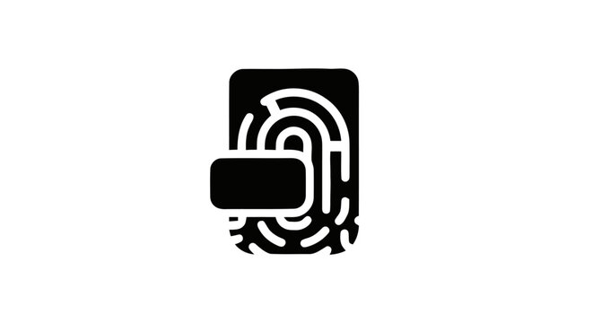Fingerprint Scanner Biometric Security Icon.