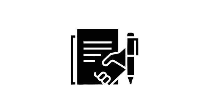 Hand Signing Document With Pen.