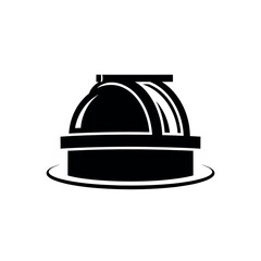 Fototapeta premium Black and white illustration of a telescope dome.