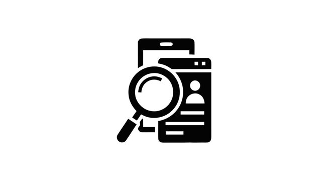 Magnifying glass on a profile.