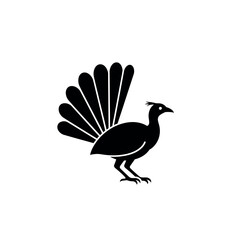 Obraz premium Black silhouette of a peacock bird 1.