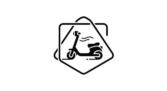 Scooter Traffic Sign Icon Symbol.