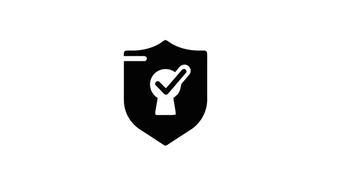 Shield with checkmark and arm.
