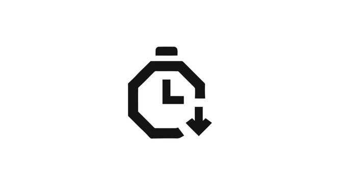 Stopwatch timer icon with arrow.