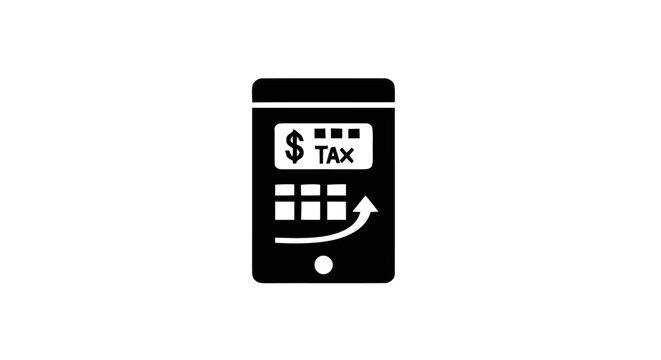 Tax Calculator Device Icon Symbol.