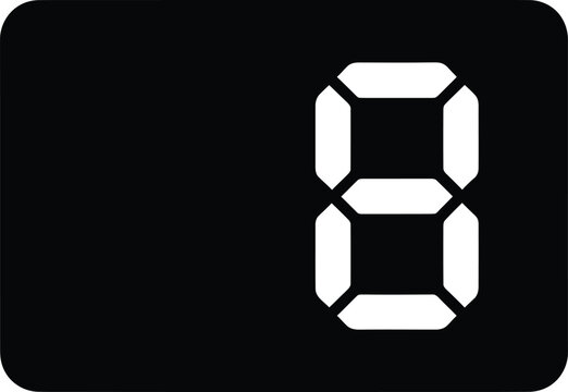 Silhouette vector digital number eight isolated on a black background design
