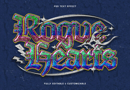 Retro Chrome Graffiti Text Effect