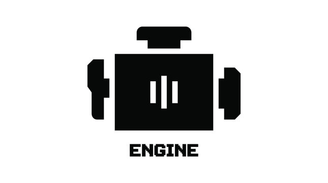 Illustration of a black and white internal combustion engine diagram.