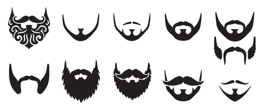 Male Haircuts and Hairstyles Vector Set &ndash; Large Collection of Hipster Men Hair Styles Isolated on Transparent Background Web