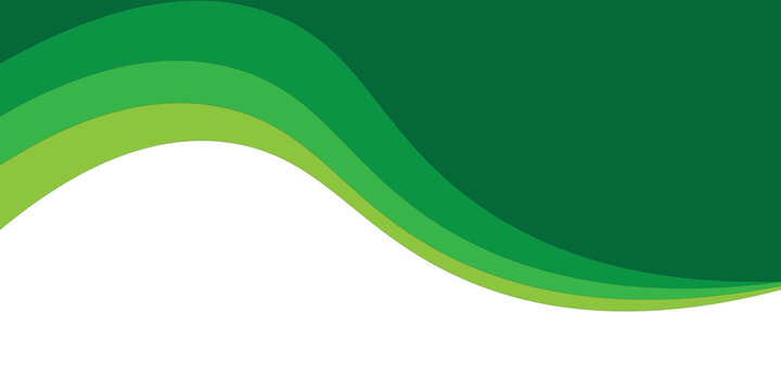 Minimalist Green Wave Footer Template with Smooth Abstract Striped Pattern