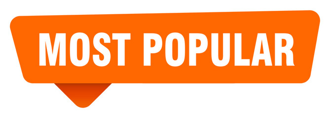most popular sticker. most popular orange sign isolated on transpatent background © BHM