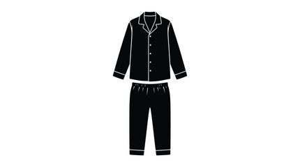 Naklejka premium Pajamas Set Silhouette On White Background sleepwear