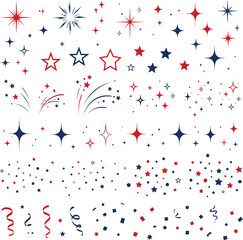 Patriotic July 4th star and firework elements for Independence Day decor © JUWEL