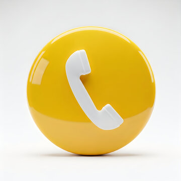Yellow button with white telephone receiver icon