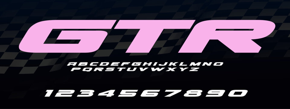 GTR Racing Font Typography &mdash; JDM Performance Display Alphabet Inspired by GT‑R Speed Culture