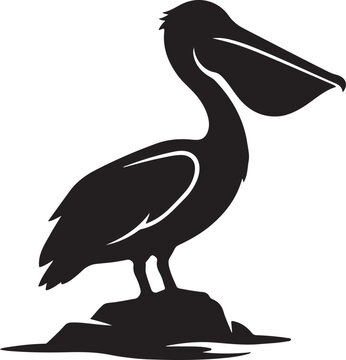 pelican silhouette coastal bird vector artwork image