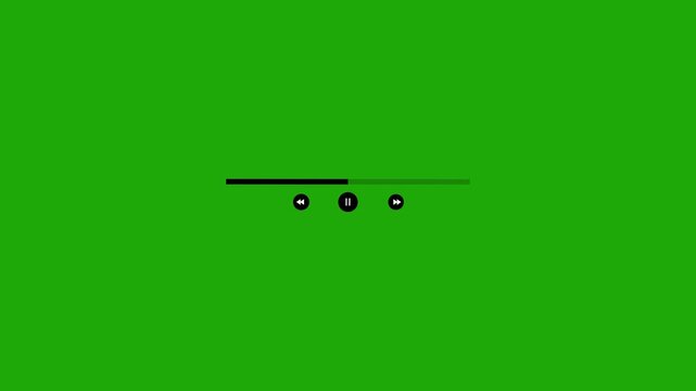Media player progress bar vector icon set animation. Blank video player interface template with play button progress bar icons multimedia stream