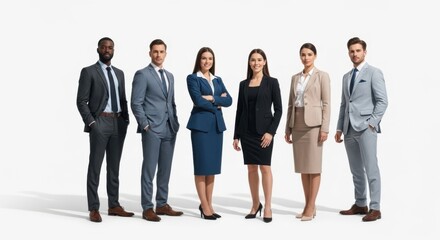 Obraz premium Business team standing with colorful pixelated effect on people