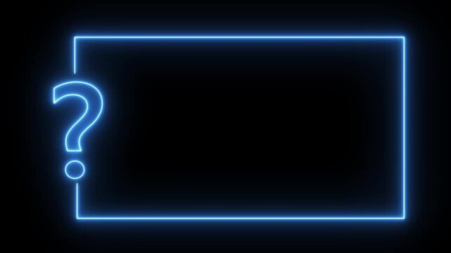 neon sign light Question mark . Quiz trivia game competition. Glowing large advertisement in concept on transparent background.