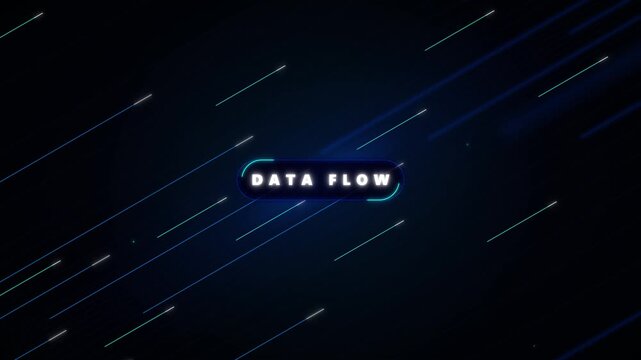 Data flow digital background, with glowing motion, lines and futuristic, tech typography