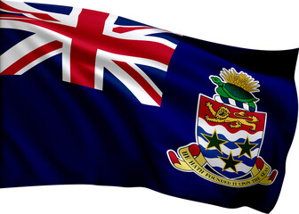Fototapeta premium Cayman Islands Flag PNG with Transparent Background, Waving Flag of Cayman Islands, Island or Territory Symbol for Travel, Tourism, Geography, Culture and International Design
